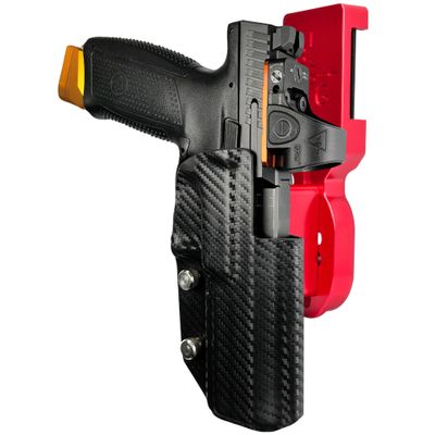 Black Scorpion Gear Pro Heavy Duty Competition Holster fits CZ P-10 F (Red/Carbon Fiber, Right-Hand Draw)