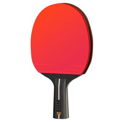 LINGOSHUN Table Tennis Bats,5-Ply Wood,Beginner Ping Pong Racket Set for Children Adult Family Game,Offensive Rubber / 4 Stars/Short Handle