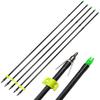 AMEYXGS 6/12pcs Bowfishing Arrows Archery Fiberglass Arrow Bow Fishing Arrow with Broadheads and Safty Slides for Compound and Bow Recurve Bow Fishing Hunting (6, Black) view 1