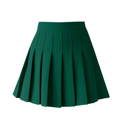 TONCHENGSD Women's High Waist Pleated Mini Skirt Skater Tennis Skirt (Dark Green 02, XXL)