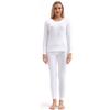 PISIQI Thermal Underwear Women Ultra-Soft Long Johns Set Base Layer Skiing Winter Warm Top & Bottom (White, X-Small) view 1