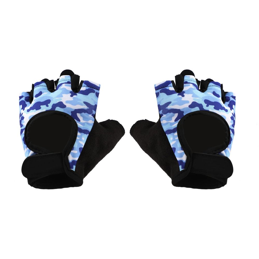 Kids Half Finger Cycling Gloves - Breathable Non-Slip Fingerless Bike Riding Mittens, Shockproof Sports Training UV Protection Outdoor Skateboard Gloves for Boys Girls 6-10Y