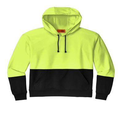 CornerStone Unisex Enhanced Visibility Fleece Pullover Hoodie | Vibrant Neon Sweatshirt for Work, Lightweight Fleece Jacket, Safety Yellow, X-Small