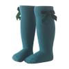 iiniim Baby Girls Knee High Socks Toddler Bowknot Breathable Dress Socks Cotton Tube Uniform Stockings Dark Blue 2-3 Years view 1