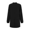 BINGLI Women Bodycon Dress Casual Solid Knit Ribbed Dress Zipper V-Neck Long Sleeve Mini Slim Pullover Sweater Midi Dress (Black, S) view 4