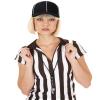 Geyoga 4 Pcs Men's Official Referee Costume Set Black and White Stripe Referee Shirt Hat Whistle Lanyard for Carnival(M) view 2