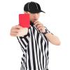Geyoga 4 Pcs Men's Official Referee Costume Set Black and White Stripe Referee Shirt Hat Whistle Lanyard for Carnival(M) view 4