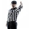 Geyoga 4 Pcs Men's Official Referee Costume Set Black and White Stripe Referee Shirt Hat Whistle Lanyard for Carnival(S) view 3