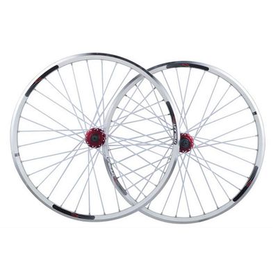 LvTu Mountain Bike Wheelset 26 inch V-Brake/Disc Brake Alloy Double Wall Rim for 7 8 9 10 Speed Cassette 1.25~2.5" Tire (Size : White)