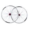 LvTu Mountain Bike Wheelset 26 inch V-Brake/Disc Brake Alloy Double Wall Rim for 7 8 9 10 Speed Cassette 1.25~2.5" Tire (Size : White) view 1