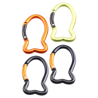 Aluminium Alloy Carabiner Clip Fish-Shaped Buckle Bulk Key for Outdoor Activities Random Color