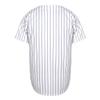 Mens Blank Plain Baseball Jersey Button Down Shirts Sports Hip Hop Hipster Jersey S-3XL (Blank Blue Strips, XX-Large) view 3