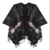 Urban CoCo Women's Winter Vintage Poncho Capes Tassel Blanket Shawl Wrap Cardigan Coat (#1-Black) view 1