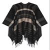 Urban CoCo Women's Winter Vintage Poncho Capes Tassel Blanket Shawl Wrap Cardigan Coat (#1-Black) view 2