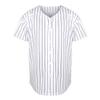 Mens Blank Plain Baseball Jersey Button Down Shirts Sports Hip Hop Hipster Jersey S-3XL (Blank Blue Strips, X-Large) view 2