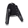 qfmqkpi Women Classic Loose Bomber Jacket Button up Lightweight Sweatshirt Coat Clubwear Black S view 4