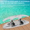 VEITHI 316 Stainless Steel Boat Folding Cleats 4-3/4 inch, Flip up Dock Cleats for Deck and Boat, Boat Tie Down Cleats Boat Dock Cleats Folding Cleats Rope Cleat Pop Up Cleats with Fasteners (2 Pack) view 2