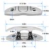 VEITHI 316 Stainless Steel Boat Folding Cleats 4-3/4 inch, Flip up Dock Cleats for Deck and Boat, Boat Tie Down Cleats Boat Dock Cleats Folding Cleats Rope Cleat Pop Up Cleats with Fasteners (2 Pack) view 3