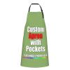 Homenon Personalized Aprons with Pockets Print Your Own Logo/Design/Text Adjustable with Two Front Pockets-Kiwi view 1