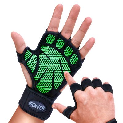 Ventilated Workout Gloves With Elastic Wrist Wraps and Open Back [Full Dexterity|Shock Absorbing], Silicon Padded for Weight Lifting, Fitness and Water Sports - for Men and Women