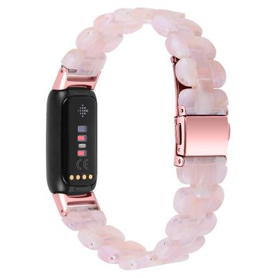 AISPORTS Resin Band Compatible for Fitbit Luxe Band for Women Men, Stylish Slim Lightweight Resin Bracelet Stainless Steel Metal Buckle Replacement Band for Fitbit Luxe Fitness and Wellness Tracker