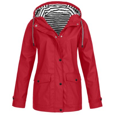 Plus Size Spring Jacket for Women Cool Hiking Long Sleeve Hooded Polyester Top Lightweight Fit Solid Color Button Jacket Female Yellow