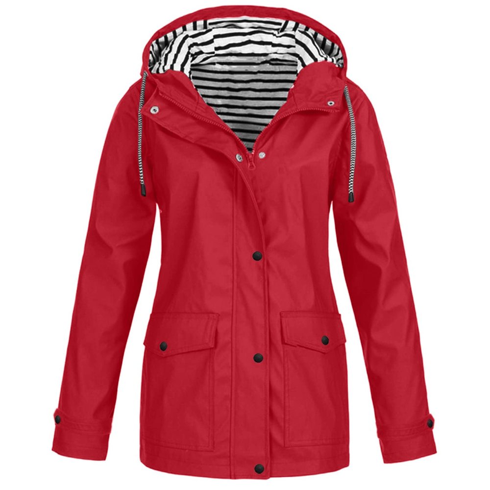 Plus Size Spring Jacket for Women Cool Hiking Long Sleeve Hooded Polyester Top Lightweight Fit Solid Color Button Jacket Female Yellow