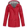 Plus Size Spring Jacket for Women Cool Hiking Long Sleeve Hooded Polyester Top Lightweight Fit Solid Color Button Jacket Female Yellow view 1