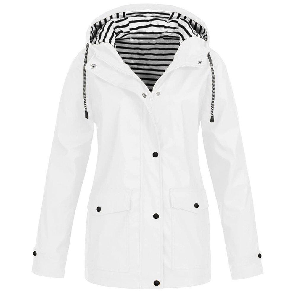 NAMTYQX Long Sleeve Oversized Spring Casual Jacket for Women College Button Front Hooded Polyester Blouse Waterproof Loose Fit Solid Jacket Women Yellow