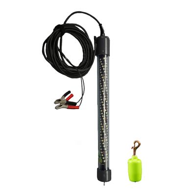 Underwater Fish Light Heavy Duty 12V LED Portable Green Light, Includes 20 of Marine Grade Wire, Sinker Weight, and Alligator Clips, Salt or Fresh Water, Perfect for Pier, Kayak, or Ice Fishing