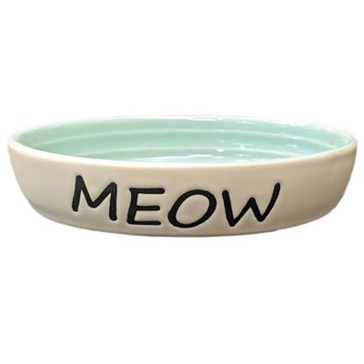 SPOT Oval Green Meow Dish 6 58575