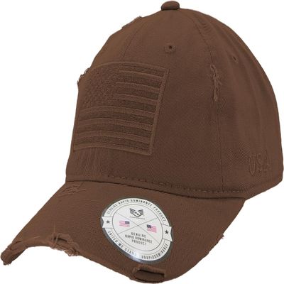 Rapid Dominance Standard Vintage USA Flag Patch Cap, Brown