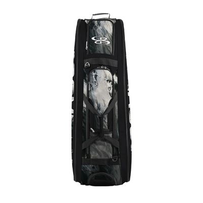 Boombah Beast Rolling Bat Bag 2.0-40" x 14" x 13" - Glacier Black/White - Holds 8 Bats, Glove and Shoe Compartments