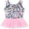 Jacques Moret Girls Gymnastics Tank Skirted Leotard Cami Shirt, Holiday Leopard Multi Print, X-Small US view 1