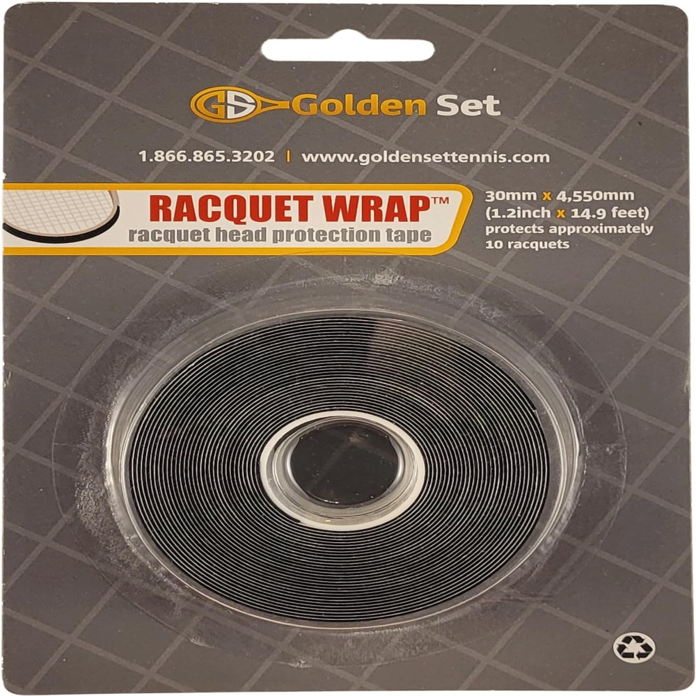 Golden Set Racket Wrap, 14.9ft/4.5m, Head Protection Tape, 12-Pack
