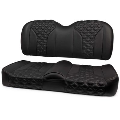 MODZ FS2 Custom Golf Cart Front Seat for Club Car Precedent/Onward/Tempo - [2004-Up] - Black Base - X-Diamond Pattern