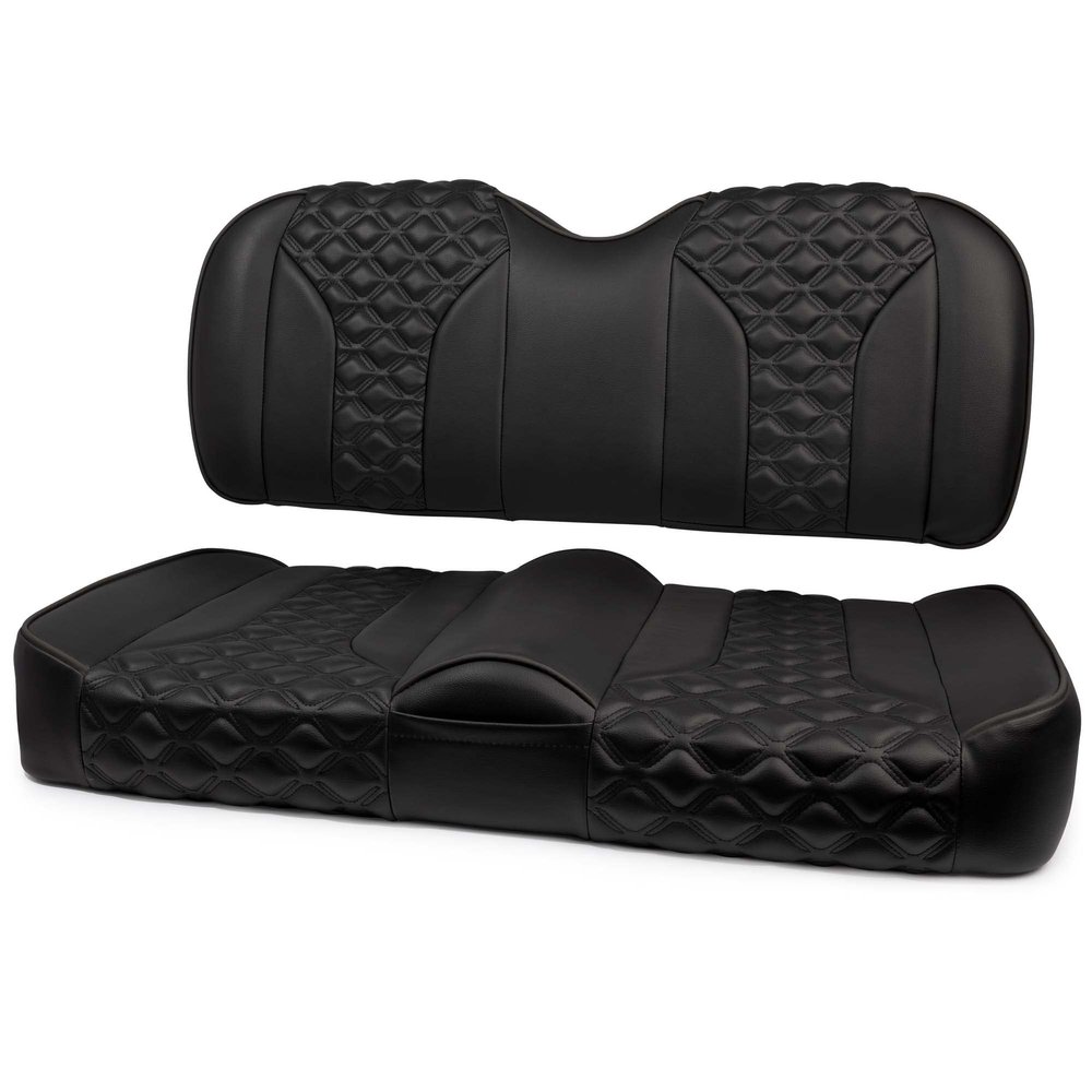 MODZ FS2 Custom Golf Cart Front Seat for Club Car Precedent/Onward/Tempo - [2004-Up] - Black Base - X-Diamond Pattern