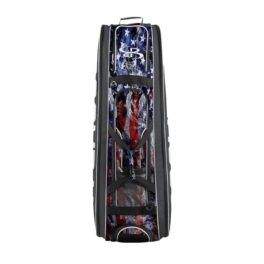 Boombah Beast Rolling Bat Bag 2.0-40" x 14" x 13" - USA Allegiance Black/Red/White - Holds 8 Bats, Glove and Shoe Compartments