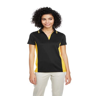 Harriton Flash Snag Protection Plus IL Colorblock Polo 2XL Black/SNRY YLLW