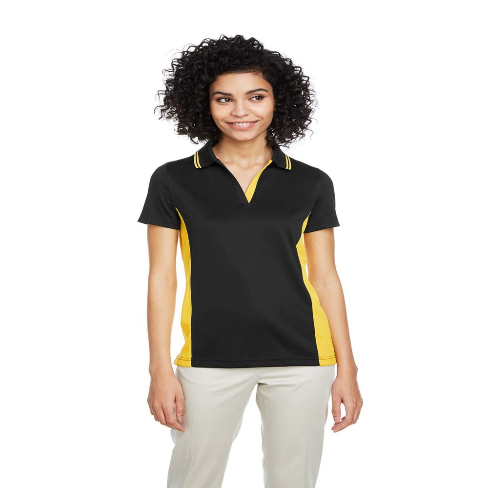Harriton Flash Snag Protection Plus IL Colorblock Polo 2XL Black/SNRY YLLW