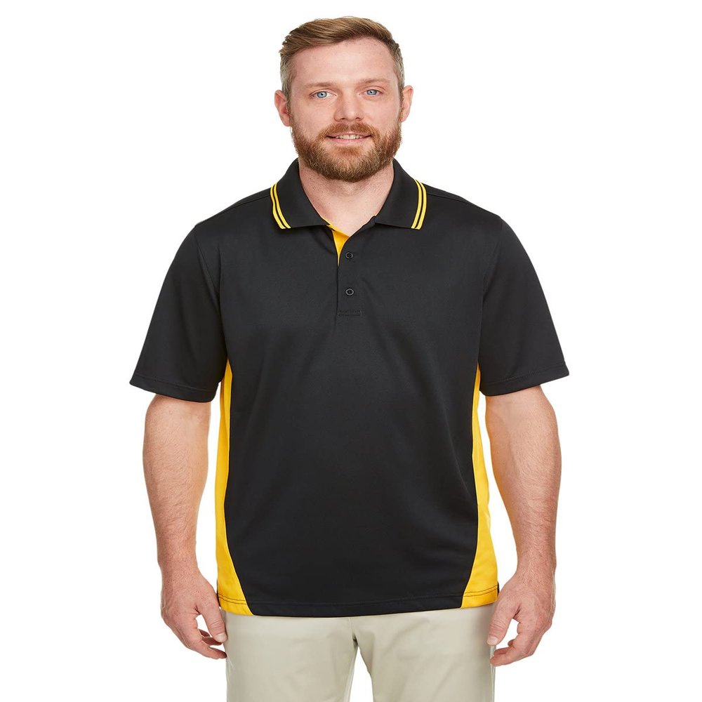 Harriton Men Flash Snag Protection Plus IL Colorblock Polo 5XL Black/SNRY YLLW