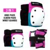 Bont Junior / Kids Skate Pads Protection Set for Inline Skate, Roller Skate, Ice Skate, Skateboard, Elbow Knee Wrist Protective Set in Black Pink and Teal (Black, Small) view 2