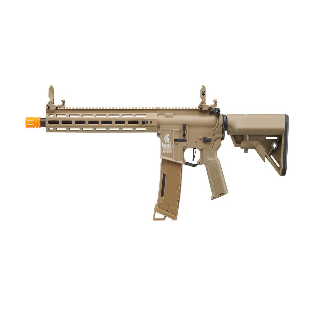 Lancer Tactical Gen 3 Lightweight Durable Polymer M4 Airsoft MLOK AEG w/High Speed Mid Cap with Programmable Fast Trigger (ETU & MOSFET)