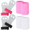2 Gymnastics Grips Wristbands Sets for Kids Youth, Palm Protection and Wrist Support Sports Accessories for Workout Exercise (Pink, Black, White) view 1