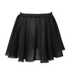easyforever Kids Girls Basic Chiffon Pleated Pull-on Wrap Skirt Skort Ballet Dancewear Daily Casual Outfits Black P 6-12 Years view 2