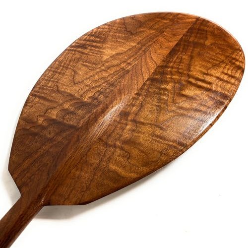 Tikimaster Premium Black Walnut Tiger Curls Outrigger Paddle 60 in Straight Shaft | #koa7018