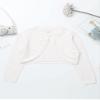 Loloda Kids Girls Long Sleeve Bolero Shrug Wedding Flower Girls Dress Cover Up Knitted Cardigan White 6 Years view 3