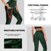 Cerburny Workout Halloween Leggings for Women High Waisted Exercise Snake Printed Yoga Pants with Pockets Running Tights view 3