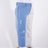 Agoky Kids Girls Fashion Patchwork Jeans Stretch Color Spliced Ripped Hole Straight Baggy Denim Pants Blue 6 Years view 4