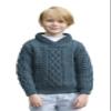 Aran Crafts Kid's Soft Shawl Neck Sweater, 100% Super Soft Merino Wool, Authentic & Traditional, Fisherman Sweater-Style Knit, Made in Ireland, SH5237-12/18-PEA Peacock view 1